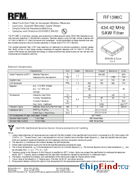 Datasheet RF1396C manufacturer RF Monolithics