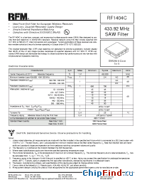 Datasheet RF1404C manufacturer RF Monolithics