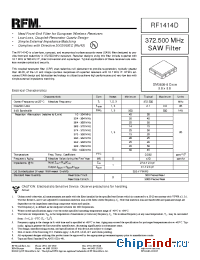 Datasheet RF1414D manufacturer RF Monolithics