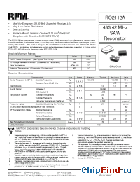 Datasheet RO2116A manufacturer RF Monolithics