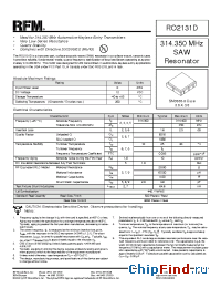Datasheet RO2131D manufacturer RF Monolithics