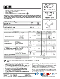 Datasheet RO2144E manufacturer RF Monolithics