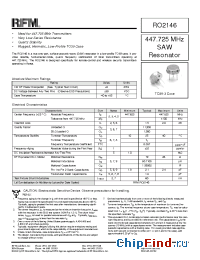 Datasheet RO2146 производства RF Monolithics