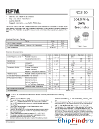 Datasheet RO2150 manufacturer RF Monolithics