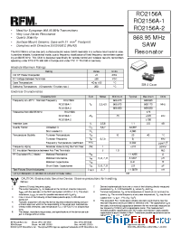 Datasheet RO2156A-2 manufacturer RF Monolithics