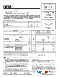 Datasheet RO2164D производства RF Monolithics
