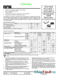 Datasheet RO2166A производства RF Monolithics