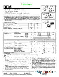 Datasheet RO2166A-1 manufacturer RF Monolithics