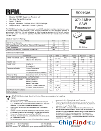 Datasheet RO2193A manufacturer RF Monolithics