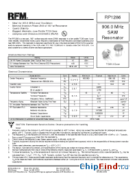Datasheet RP1286 производства RF Monolithics