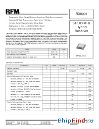 Datasheet RX5001 manufacturer RF Monolithics