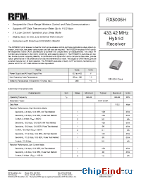 Datasheet RX5005H manufacturer RF Monolithics