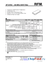 Datasheet SF1076A manufacturer RF Monolithics
