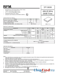Datasheet SF1080A manufacturer RF Monolithics