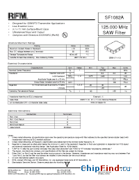Datasheet SF1082A manufacturer RF Monolithics