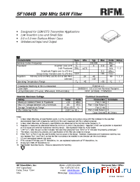 Datasheet SF1084B manufacturer RF Monolithics