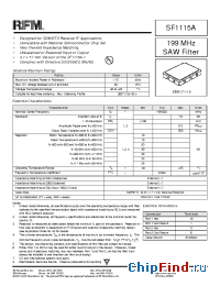 Datasheet SF1115A manufacturer RF Monolithics
