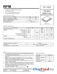 Datasheet SF1122A manufacturer RF Monolithics