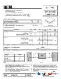 Datasheet SF1174B manufacturer RF Monolithics