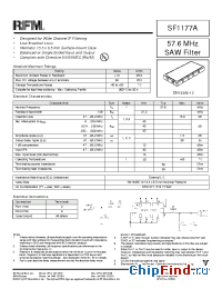 Datasheet SF1177A manufacturer RF Monolithics