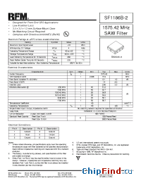 Datasheet SF1186B-2 manufacturer RF Monolithics