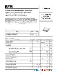 Datasheet TX5000 manufacturer RF Monolithics
