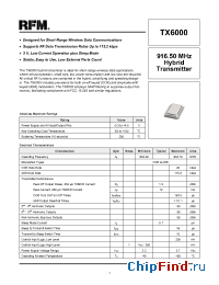 Datasheet TX6000 manufacturer RF Monolithics