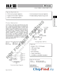 Datasheet RF2125PCBA manufacturer RFMD