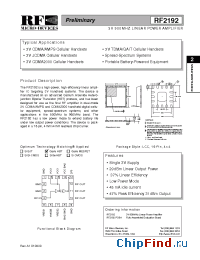 Datasheet RF2192PCBA manufacturer RFMD