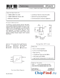 Datasheet RF2472PCBA-410 manufacturer RFMD
