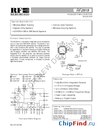 Datasheet RF2919PCBA-M manufacturer RFMD