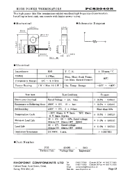 Datasheet PCS3040R manufacturer Rhopoint