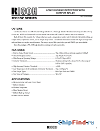 Datasheet R3115Z501x manufacturer RICOH