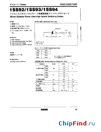 Datasheet 1SS92 manufacturer Rohm