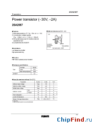Datasheet 2SA2087 manufacturer Rohm