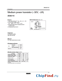 Datasheet 2SA2113 manufacturer Rohm