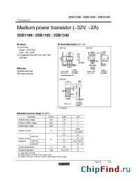 Datasheet 2SB1240 manufacturer Rohm