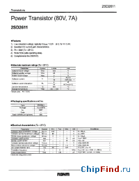 Datasheet 2SD2611 manufacturer Rohm