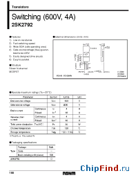 Datasheet 2SK2792 manufacturer Rohm