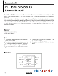 Datasheet BA1604 manufacturer Rohm