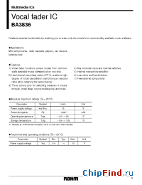 Datasheet BA3836 производства Rohm