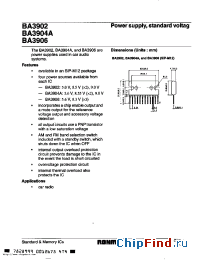Datasheet BA3904A manufacturer Rohm
