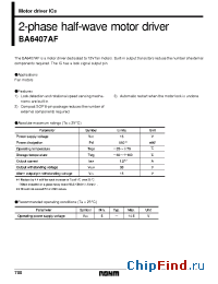 Datasheet BA6407 manufacturer Rohm