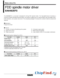 Datasheet BA6492 manufacturer Rohm