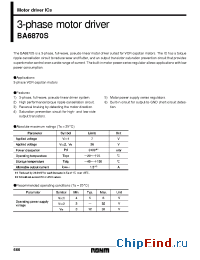 Datasheet BA6870S manufacturer Rohm