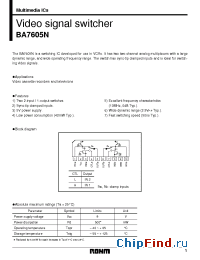 Datasheet BA7605 manufacturer Rohm