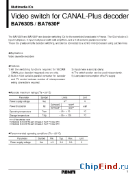 Datasheet BA7630F manufacturer Rohm