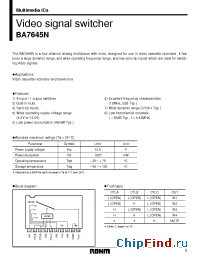 Datasheet BA7645N manufacturer Rohm