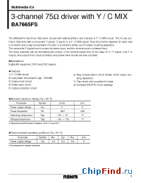 Datasheet BA7665FS manufacturer Rohm