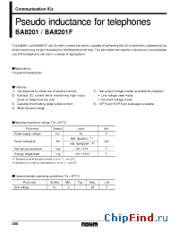 Datasheet BA8201 manufacturer Rohm
